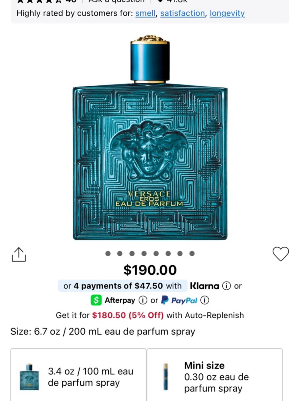 Versace Teal Blue Bottle with Gold Accents